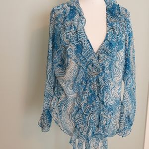 Coldwater Creek paisley print blouse new with tags